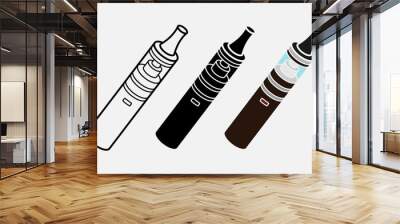 Electronic cigarette or vaporizer vector icon set on white background EPS10 Wall mural