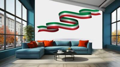 Vector ribbon with the Italy tricolor isolated on white background Wall mural