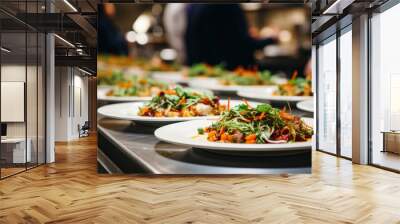 Catering buffet in hotel restaurant. Food styling and restaurant meal serving concept. Wall mural