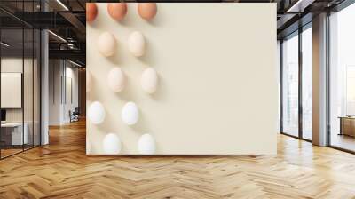 Chicken eggs pattern pastel color Wall mural