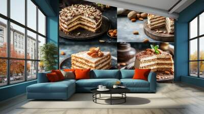 chocolate cake with icing Wall mural