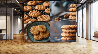 chocolate chip cookies on table Wall mural