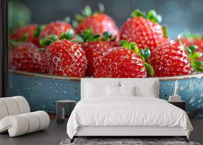 Candied Strawberries, Glistening And Delicious, Ready To Be Enjoyed Wall mural