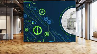 Cyber security or network protection.  System privacy. Wall mural