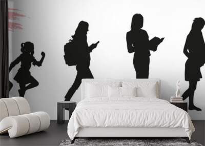 Female life cycle silhouette. Vector graphics. Wall mural