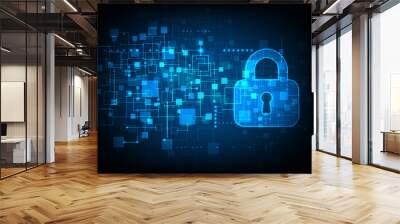 Digital protection and security. Wall mural