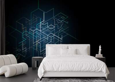 Digital technology and engineering background. Wall mural