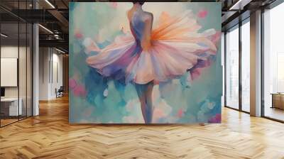 Drawing of a Dancing Girl - Ballerina Wall mural