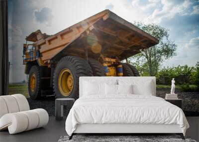 dump truck on the road Wall mural