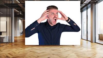 nervous man screaming Wall mural