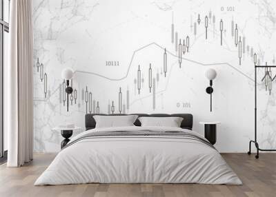 Financial trade concept. Stock market and exchange. Candle stick graph chart. Wall mural