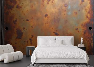 flat lay rusty metallic surface Wall mural