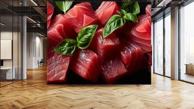 Fresh Seafood Background for Culinary Designs Generative AI Wall mural