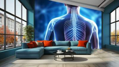 futuristic medical research of back spine back, spine, herniated disk pain health care Wall mural