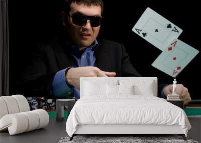 Fold in poker with two aces Wall mural