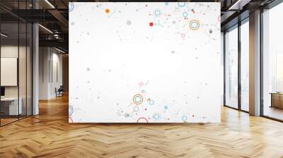 Geometric abstract background with connected line and dots. Futuristic digital background for science and technology. Wall mural