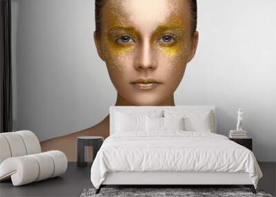 Gold Makeup Beauty Girl Wall mural