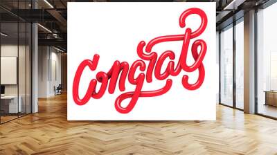 Congrats. Greeting card. Lettering. Wall mural