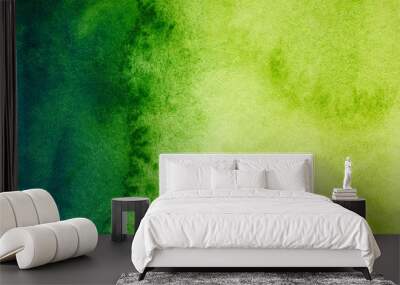 green watercolor background with a watercolor texture Wall mural