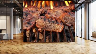 Grilled beef steaks Wall mural