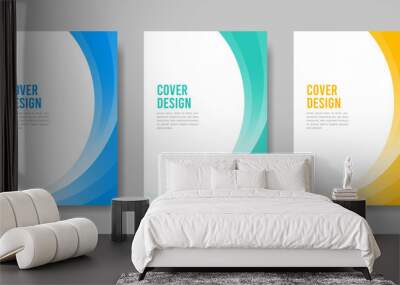 A collection of book cover brochure designs with elegant and colorful designs. Vector illustration. Wall mural