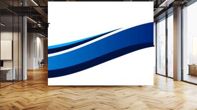 Abstract blue wavy business background. Eps10 Vector Wall mural