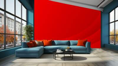 Minimal modern red gradient background with dynamic curve composition. Vector illustration Wall mural