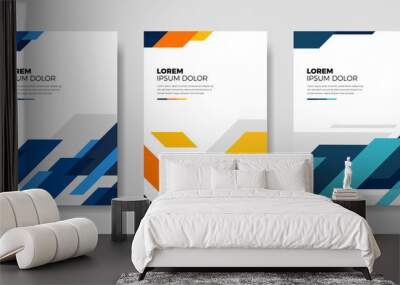 Set of book cover brochure designs in geometric style. Vector illustration. Wall mural