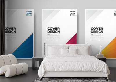 Set of book cover brochure template designs . Vector illustration. Wall mural