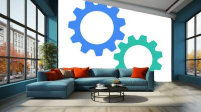 Two gears wheel with flat design style vector illustration Wall mural