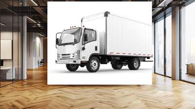 Delivery truck 3D rendering isolated on white background. Wall mural