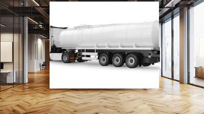 Tanker truck 3D rendering isolated on white background. Side-rear view. Wall mural