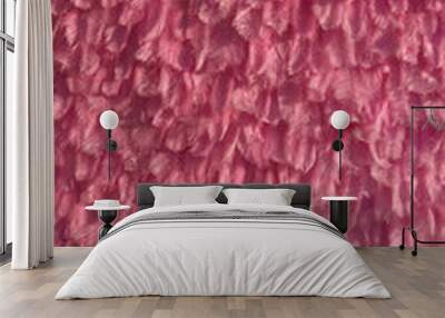 Pink natural feathers, the concept of softness and delicate fur. Beautiful natural background. Wall mural