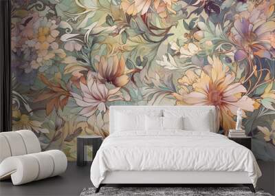 Light gentle abstract flower background. modern style. Wall mural