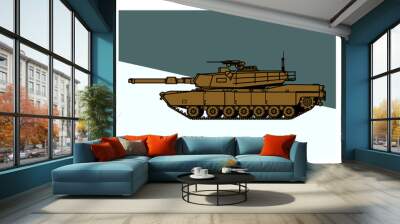 M1 Abrams. Fighting machine. Modern main battle tank. Vector image for illustrations and infographics. Wall mural