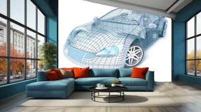 car design, wire model. my own design. Wall mural