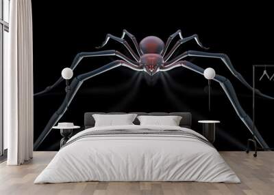 Scary spider black widow over black surface Wall mural