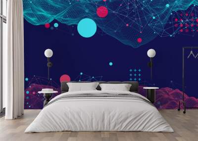 Modern science or technology abstract background. Cyberspace surface illustration. Vector. Wall mural