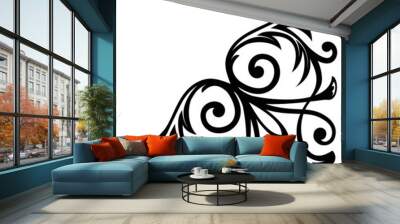 Corner black on white decorative element Wall mural