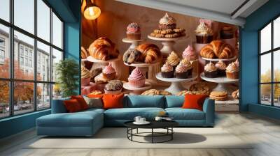 pastry on a table Wall mural