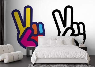 Peace Sign Icon Wall mural