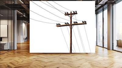 electric pole with transparent background Wall mural