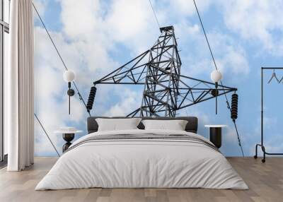 The contrast of the power transmission tower Wall mural