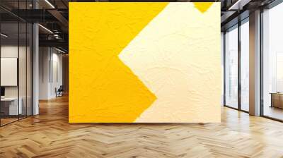 The texture of the wall is painted in two bright colors. The wall is painted in white and yellow. Wall mural