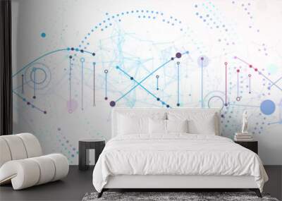 science template, wallpaper or banner with a dna molecules. vector illustration Wall mural