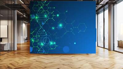 Science template, wallpaper or banner with a DNA molecules. Wall mural