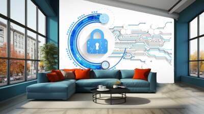 Secure digital space. Virtual confidential, programming protection. Wall mural