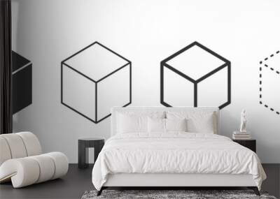 set of cube isolated icons. set of 3d cube symbols on white background for web and app design. vecto Wall mural