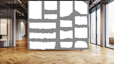 Set of ripped and torn paper background. Vector Wall mural