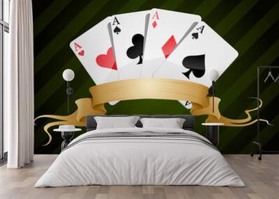 vector illustration poker poster casino Wall mural